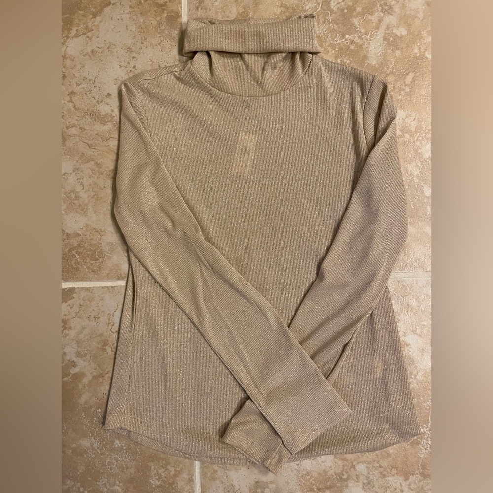 GAP Shimmering Gold Turtle Neck Top